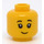 LEGO Yellow Girl in Dark Pink Patterned Shirt Minifigure Head (Recessed Solid Stud) (3626 / 49901)