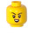 LEGO Žlutá Dívka Minifigurka Hlava s Smirk (Zapuštěný pevný cvoček) (3626)