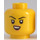 LEGO Žlutá Dívka Minifigurka Hlava s Smirk (Zapuštěný pevný cvoček) (3626)