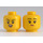 LEGO Amarillo Chica Minifigura Cabeza con Smirk (Espiga sólida hueca) (3626)