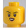 LEGO Gelb Girl Minifigure Kopf mit Smirk (Einbau-Vollbolzen) (3626)