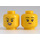 LEGO Gelb Girl Minifigure Kopf mit Smirk (Einbau-Vollbolzen) (3626)