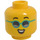 LEGO Yellow Girl (Open Hoodie over Purple Shirt) Minifigure Head (Recessed Solid Stud) (3626 / 69740)