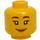 LEGO Yellow Gracie Goodhart Head With Orange Goggles (Recessed Solid Stud) (3626 / 73665)