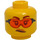 LEGO Yellow Gracie Goodhart Head With Orange Goggles (Recessed Solid Stud) (3626 / 73665)