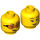 LEGO Yellow Gracie Goodhart Head With Orange Goggles (Recessed Solid Stud) (3626 / 73665)