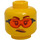 LEGO Gelb Gracie Goodhart Kopf mit Orange Goggles (Einbau-Vollbolzen) (3626 / 73665)