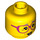 LEGO Yellow Grandma Head With Red Glasses (Recessed Solid Stud) (3626 / 14630)