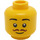 LEGO Geel Grocer Minifiguur Hoofd (Verzonken solide nop) (3626 / 98336)