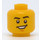 LEGO Gul Hode Mann Svart Eyebrows (Forsenket solid knott) (3626 / 37061)