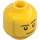 LEGO Gul Hode Mann med Smirk og Skjegg Skjeggstubber (Forsenket solid knott) (3626 / 37487)