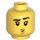 LEGO Yellow Head of Beach Party Dude with Blue Glasses (Recessed Solid Stud) (3626)