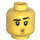 LEGO Geel Hoofd of Beach Party Dude met Blauw Glasses (Verzonken Solid Stud) (3626)