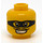 LEGO Geel Hoofd met Zwart Oog Masker (Verzonken solide nop) (3626 / 12814)