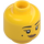 LEGO Geel Hoofd met Zwart Eyebrows en Beauty Mark (Verzonken solide nop) (3626 / 83441)