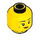 LEGO Gelb Kopf mit Schwarz Eyebrows und Beauty Mark (Einbau-Vollbolzen) (3626 / 83441)