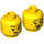 LEGO Yellow Head with Black Eyebrows and Beauty Mark (Recessed Solid Stud) (3626 / 83441)