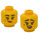 LEGO Yellow Head with Black Eyebrows and Beauty Mark (Recessed Solid Stud) (3626 / 83441)