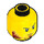 LEGO Yellow Head with Black Eyebrows, Dark Red Sideburns and Stubble (Recessed Solid Stud) (3626 / 34334)