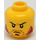 LEGO Jaune Diriger avec Noir Eyebrows, Dark rouge Sideburns et Stubble (Goujon solide encastré) (3626 / 34334)