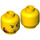 LEGO Yellow Head with Black Eyebrows, Dark Red Sideburns and Stubble (Recessed Solid Stud) (3626 / 34334)