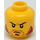 LEGO Yellow Head with Black Eyebrows, Dark Red Sideburns and Stubble (Recessed Solid Stud) (3626 / 34334)