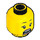 LEGO Geel Hoofd met Zwart Eyebrows, Rood Lips, Scared / Smile met Tanden (Verzonken solide nop) (3626 / 34394)