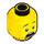 LEGO Yellow Head with Black Eyebrows, Scared / Closed Eyes Crying Face (Recessed Solid Stud) (3626 / 34381)