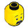 LEGO Geel Hoofd met Zwart Eyebrows, Scared / gesloten Ogen Crying Gezicht (Verzonken Solid Stud) (3626 / 34381)