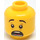 LEGO Yellow Head with Black Eyebrows, Scared / Closed Eyes Crying Face (Recessed Solid Stud) (3626 / 34381)
