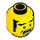 LEGO Yellow Head with Black Eyebrows, Sideburns and Mustache (Recessed Solid Stud) (3626 / 34408)