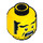 LEGO Gelb Kopf mit Schwarz Eyebrows, Sideburns und Mustache (Einbau-Vollbolzen) (3626 / 34408)