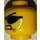 LEGO Yellow Head with Black glasses, lopsided Mouth, Microfone (Safety Stud) (3626 / 48892)