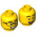 LEGO Gelb Kopf mit Schwarz Glasses (Einbau-Vollbolzen) (3626 / 49906)