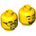 LEGO Amarillo Cabeza con Negro Gafas (Espiga sólida hueca) (3626 / 49906)