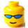 LEGO Yellow Head with Blue Sunglasses (Safety Stud) (3626)