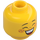 LEGO Giallo Testa con Bright Chiaro Arancione Cheeks e Smile con Braces (Perno solido incassato) (3626 / 96720)