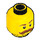 LEGO Yellow Head with Brown Eyebrows and Handlebar Moustache (Recessed Solid Stud) (3626 / 27041)