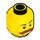 LEGO Geel Hoofd met Brown Eyebrows en Handlebar Moustache (Verzonken Solid Stud) (3626 / 27041)