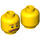 LEGO Giallo Testa con Marrone Eyebrows e Handlebar Baffi (Perno solido incassato) (3626 / 27041)