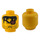 LEGO Yellow Head with Brown Eyepatch, Black Stubble Beard, Frown and Gray Eye Pattern (Safety Stud) (3626)