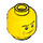 LEGO Jaune Tête avec Crooked Smile, Noir Eyebrows, Blanc Pupils, Chin Dimple (Clou de sécurité) (15031 / 93583)