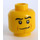 LEGO Jaune Tête avec Crooked Smile, Noir Eyebrows, Blanc Pupils, Chin Dimple (Clou de sécurité) (15031 / 93583)