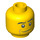 LEGO Jaune Tête avec Crooked Smile, Noir Eyebrows, Blanc Pupils, Chin Dimple (Clou de sécurité) (15031 / 93583)