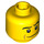 LEGO Jaune Tête avec Crooked Smile, Noir Eyebrows, Blanc Pupils, Chin Dimple (Clou de sécurité) (15031 / 93583)