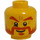 LEGO Amarillo Cabeza con Naranja oscuro Barba y bushy Eyebrows (Espiga sólida hueca) (13466 / 74305)