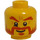 LEGO Geel Hoofd met Dark Oranje Beard en bushy Eyebrows (Verzonken Solid Stud) (13466 / 74305)
