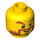 LEGO Amarillo Cabeza con Naranja oscuro Barba y bushy Eyebrows (Espiga sólida hueca) (13466 / 74305)