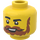 LEGO Gul Hode med Mørk oransje Bart og Skjegg (Forsenket solid knott) (3274 / 103184)