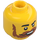 LEGO Gul Hode med Mørk oransje Bart og Skjegg (Forsenket solid knott) (3274 / 103184)